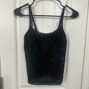 Witchy elegant lace sheer cami with adjustable straps. M